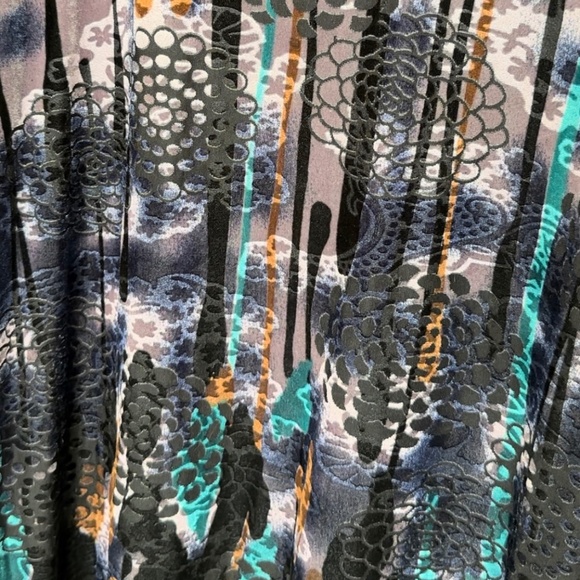 Gump’s San Francisco Jewel Toned Soft Velvet Chrysanthemum Caftan V-Neck Tunic L - Picture 15 of 16